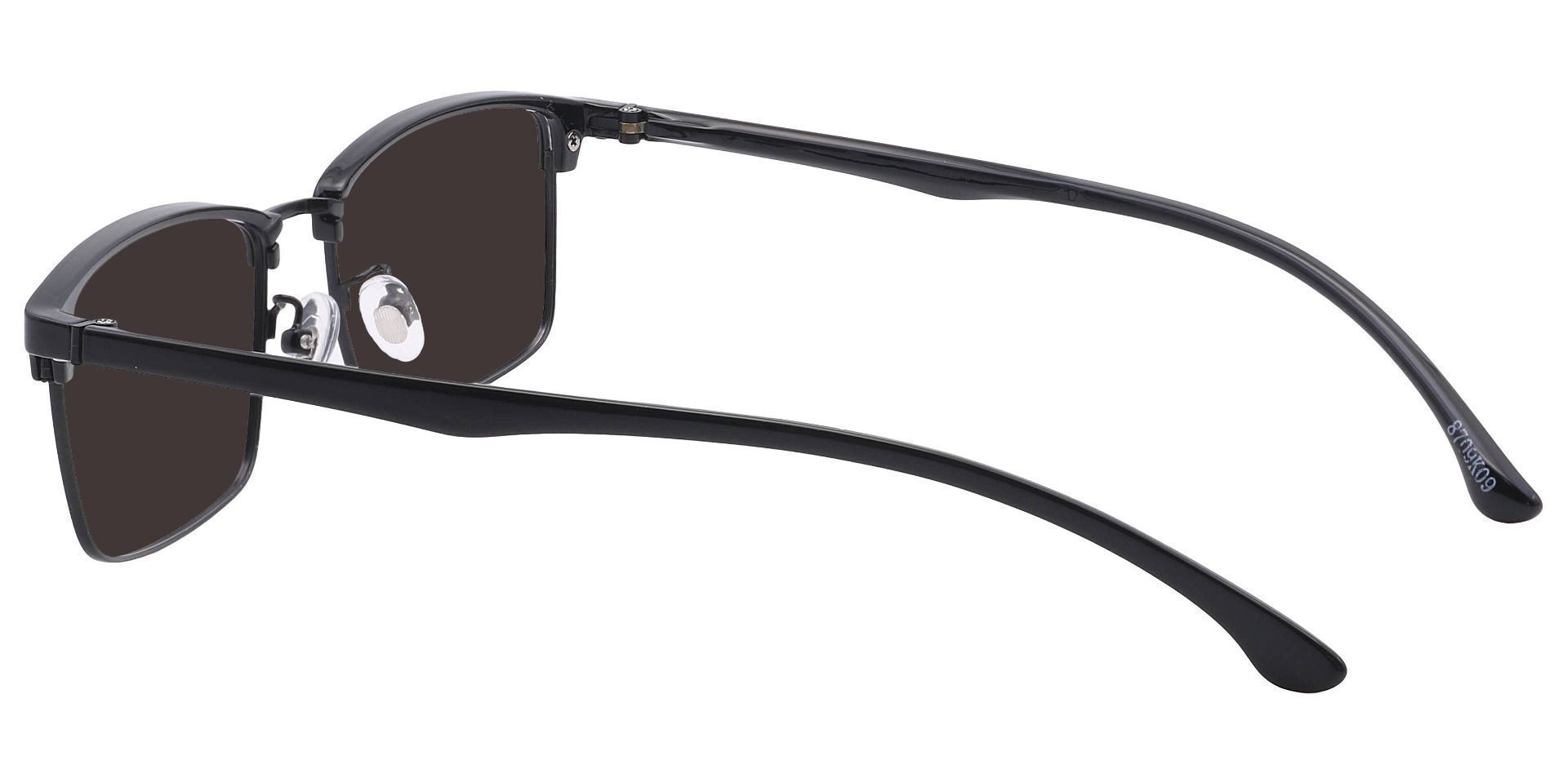 Young Browline Lined Bifocal Sunglasses - Black Frame With Gray Lenses