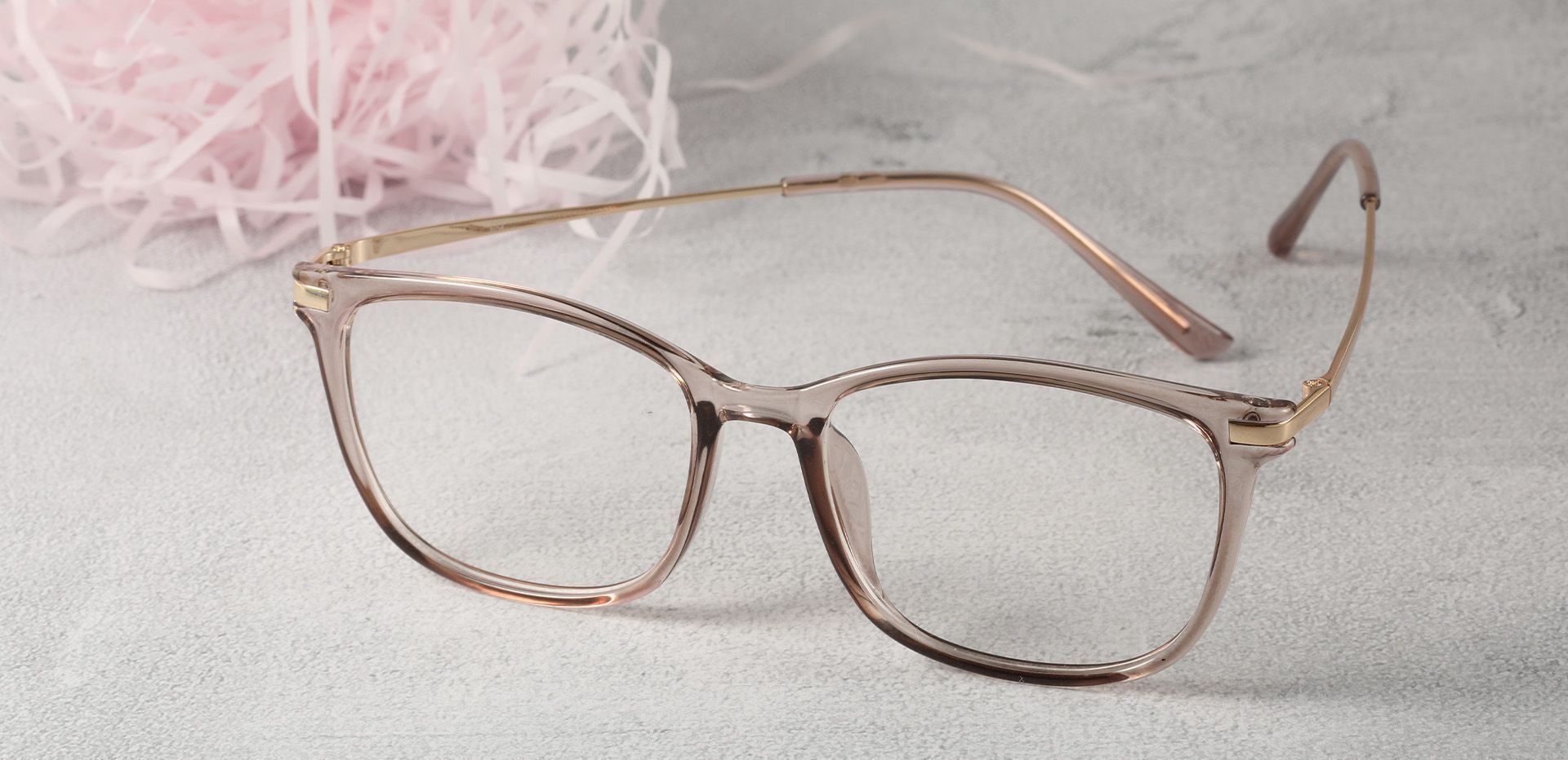 Katie square Prescription Glasses - Translucent Dusty Beige, Women's  Eyeglasses