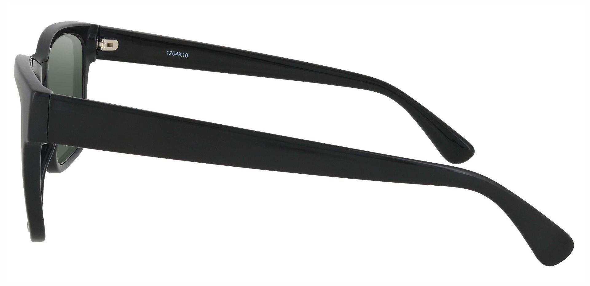 Brinley Square Prescription Sunglasses - Black Frame With Green Lenses