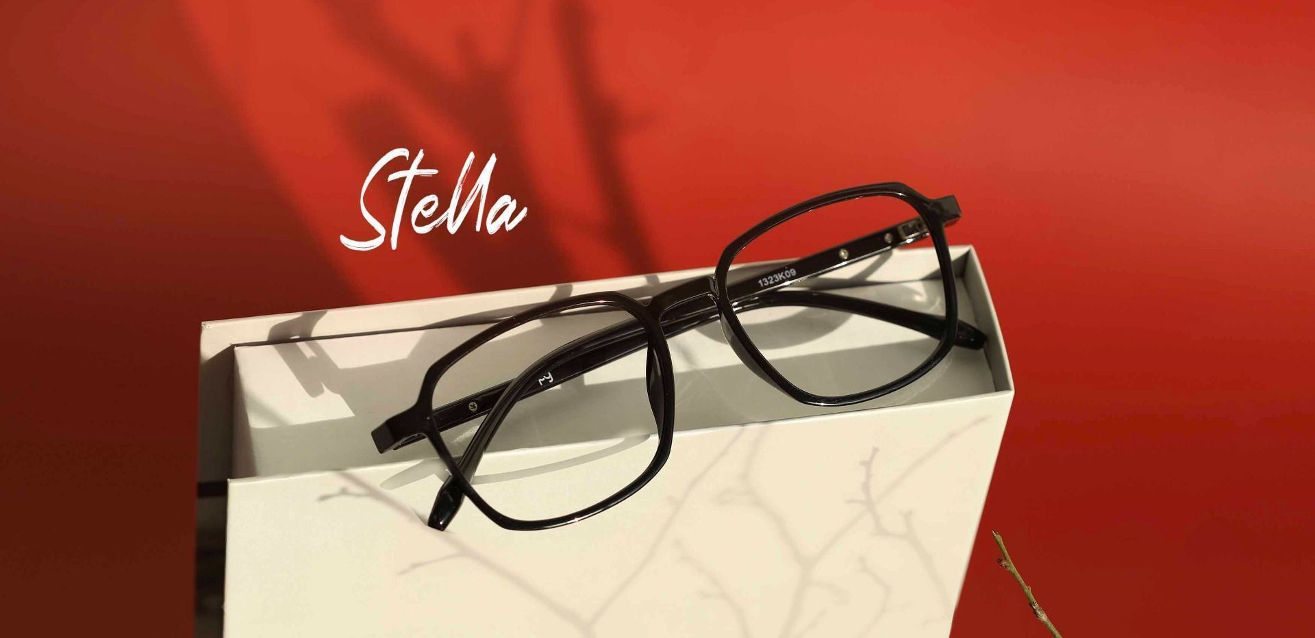Stella Square Prescription Glasses - Black