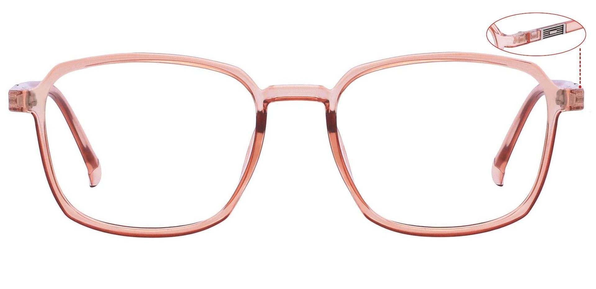 Stella Square Lined Bifocal Glasses - The Frame Is Red And Clear