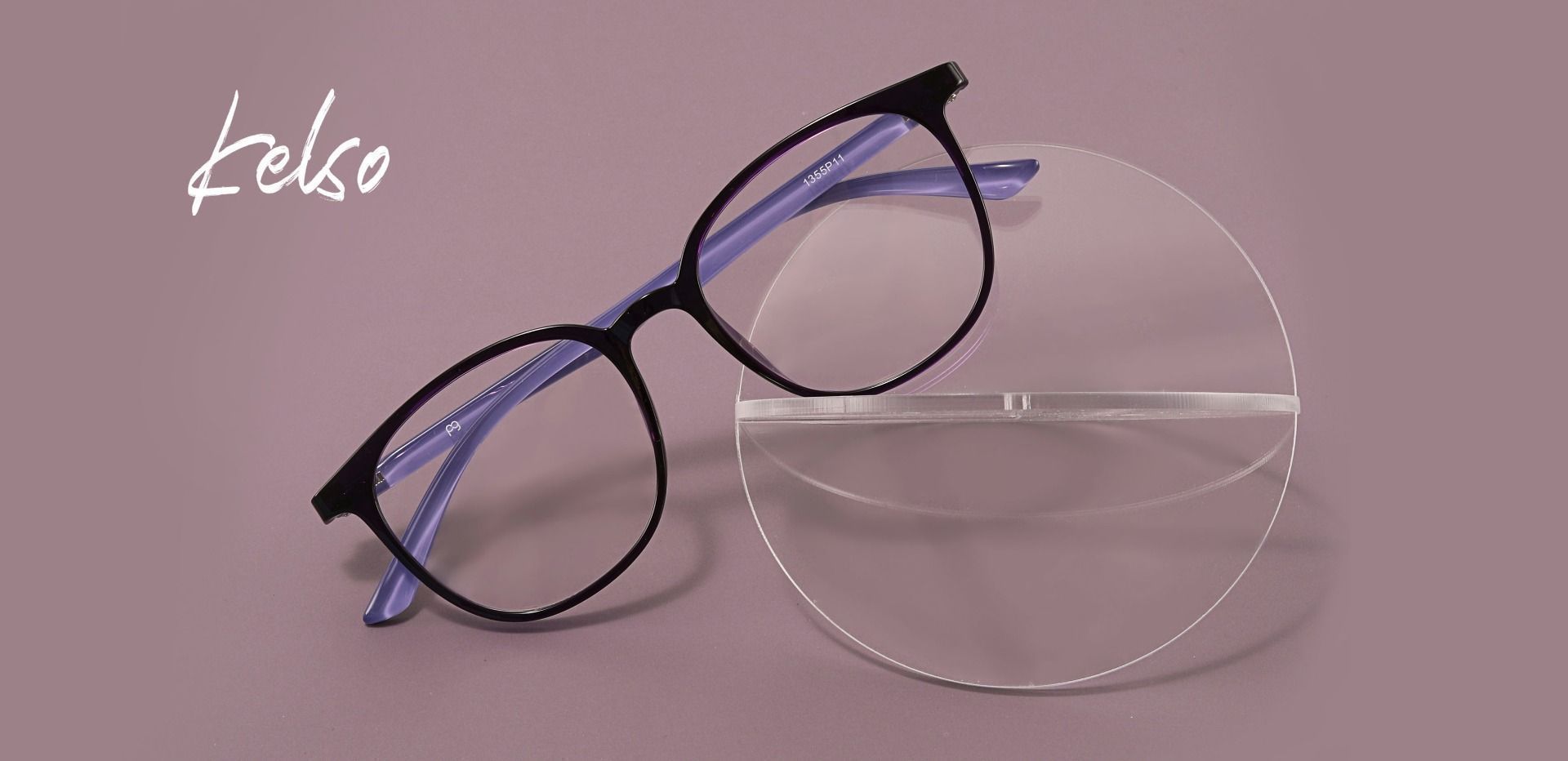 Kelso Square Lined Bifocal Glasses - Purple