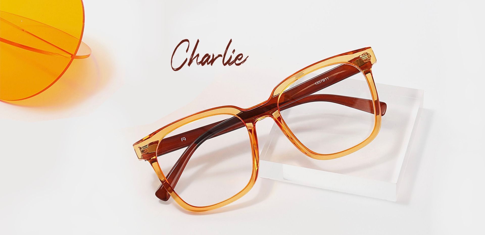 Charlie Oversized Non-Rx Glasses - Orange