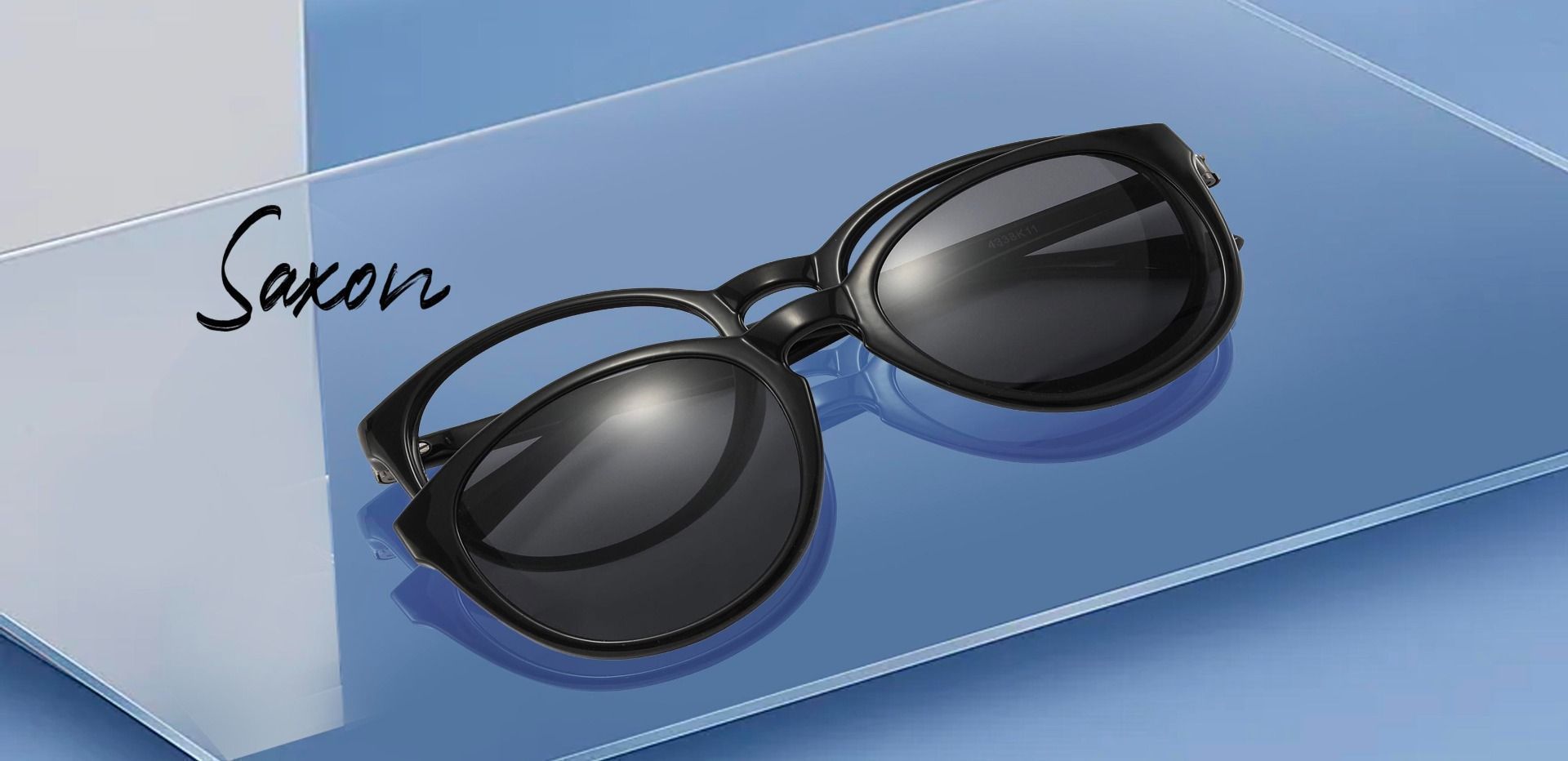 Saxon Oval Prescription Glasses - Black