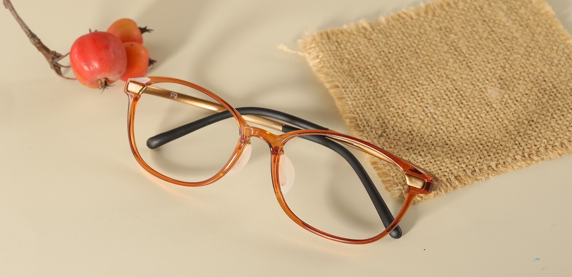 Garner Oval Prescription Glasses - Brown