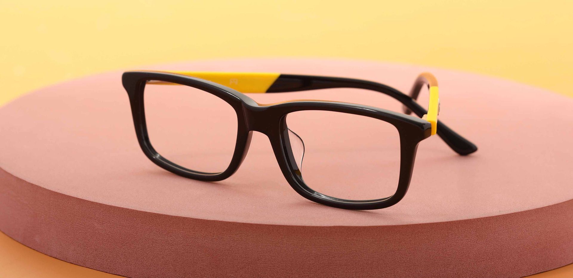 Allegheny Rectangle Eyeglasses Frame - Black-yellow