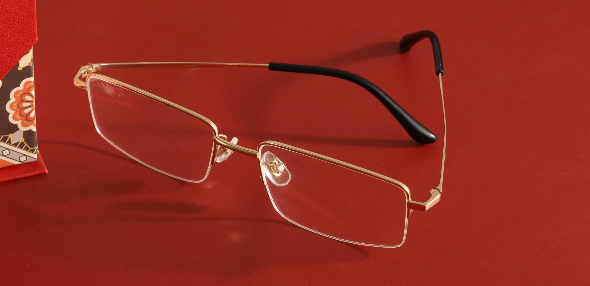Wayne Rectangle Non-Rx Glasses - Gold
