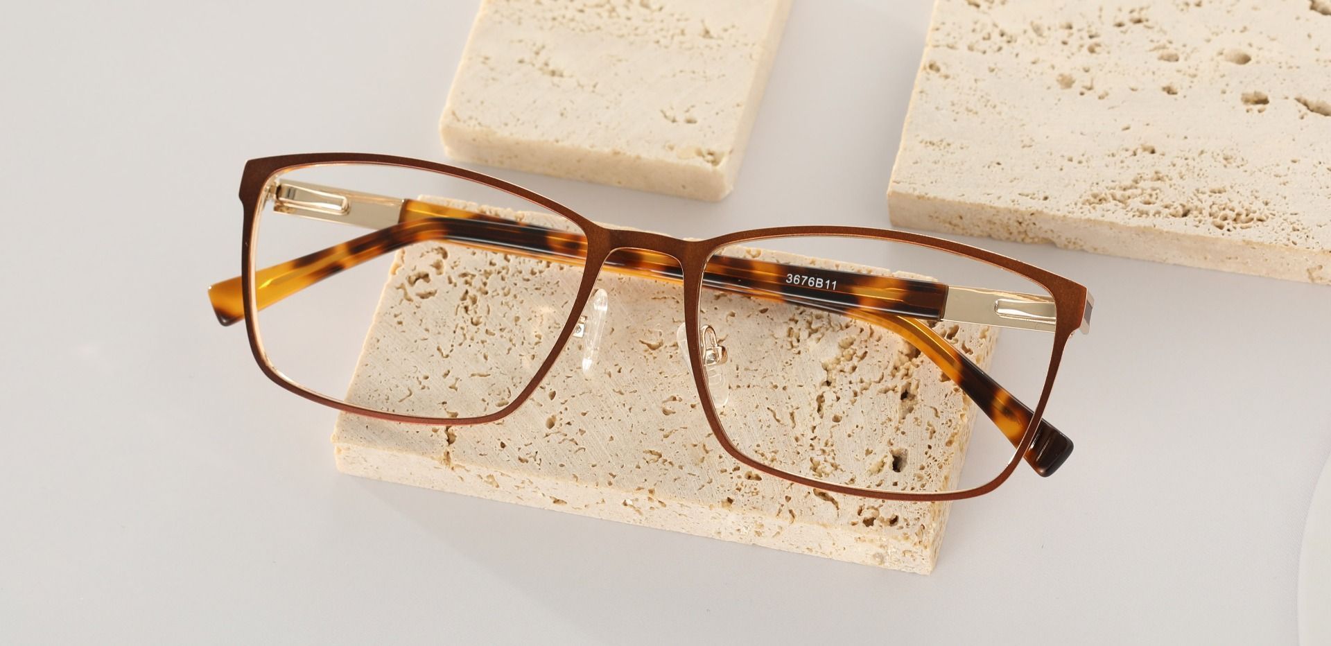Cornell Rectangle Prescription Glasses - Brown
