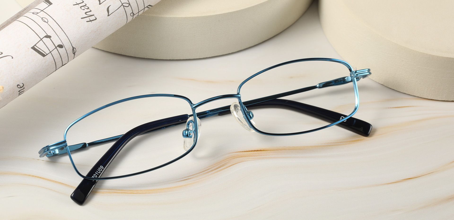 Karl Rectangle Single Vision Glasses - Royal Blue | Men's Eyeglasses ...