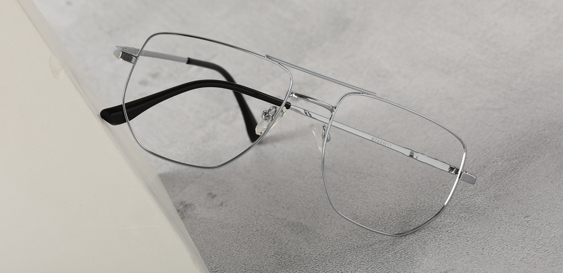 Langley Aviator Eyeglasses Frame - Silver