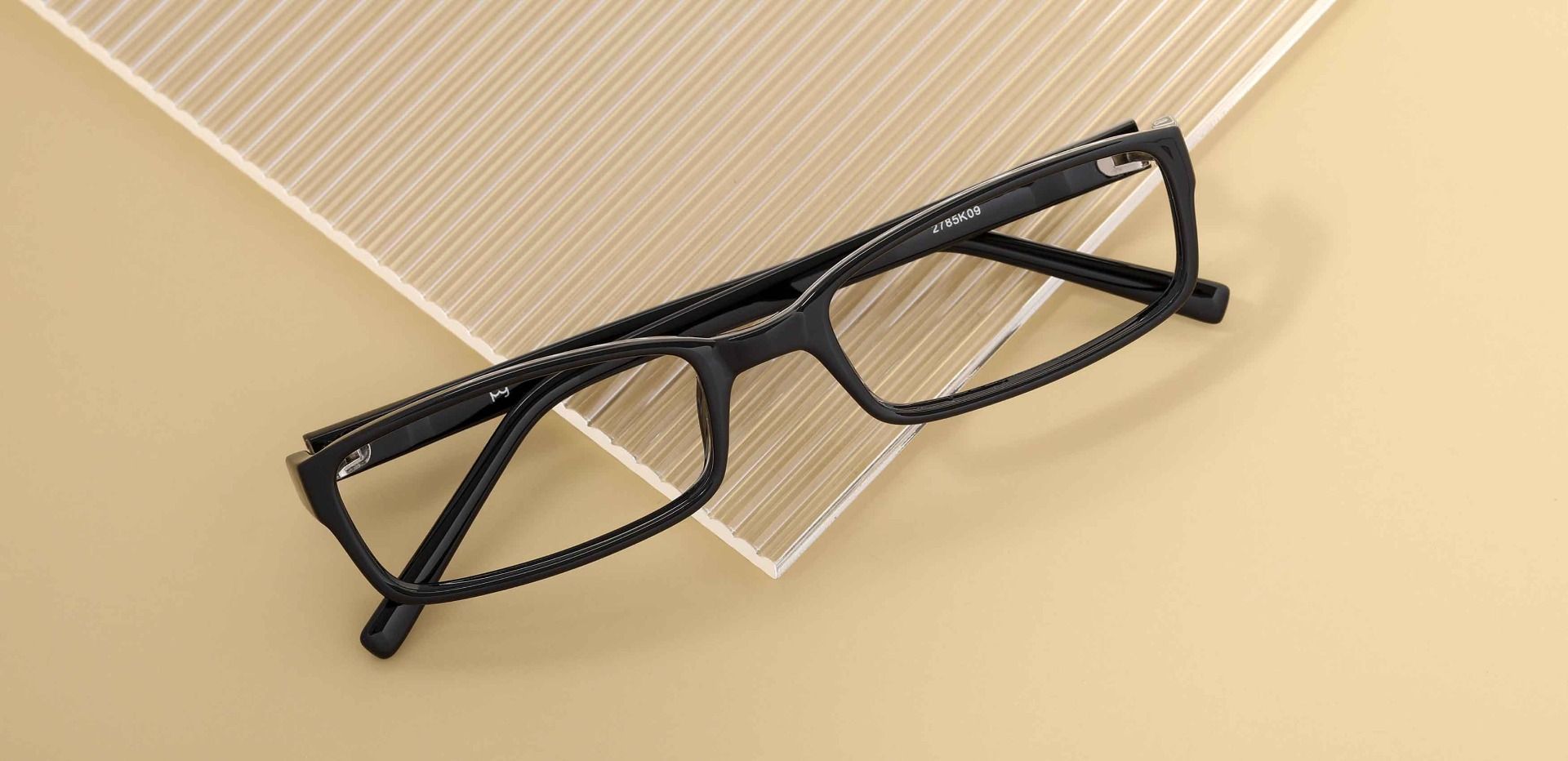 Sanford Rectangle Single Vision Glasses - Black