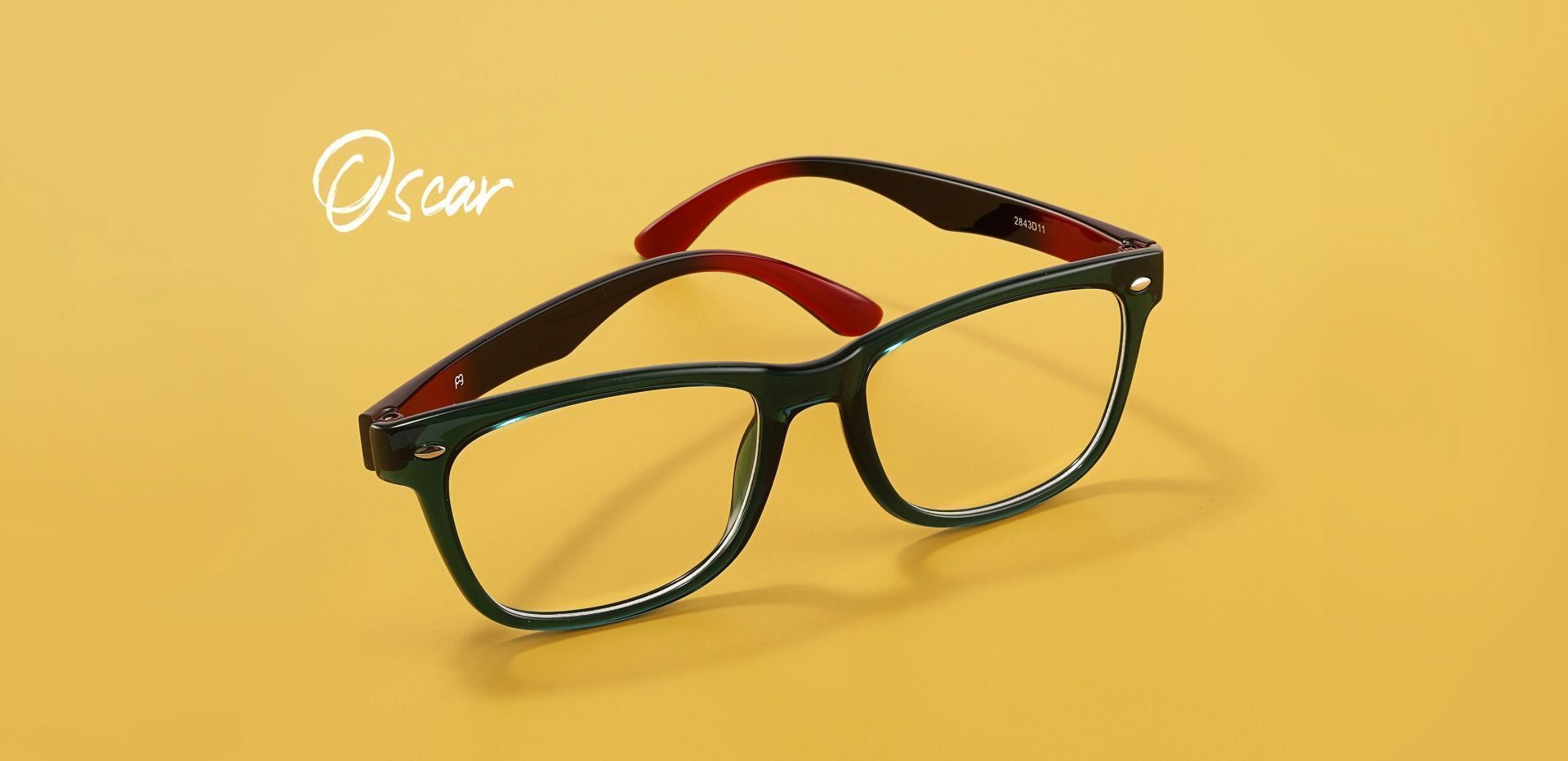 Oscar Rectangle Lined Bifocal Glasses - Green