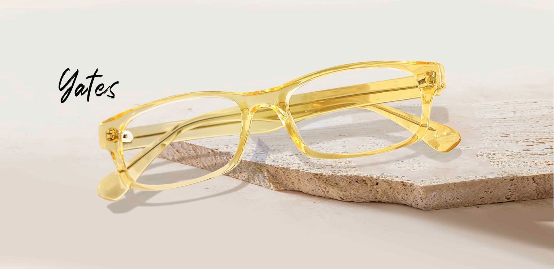 Yates Rectangle Eyeglasses Frame - Yellow