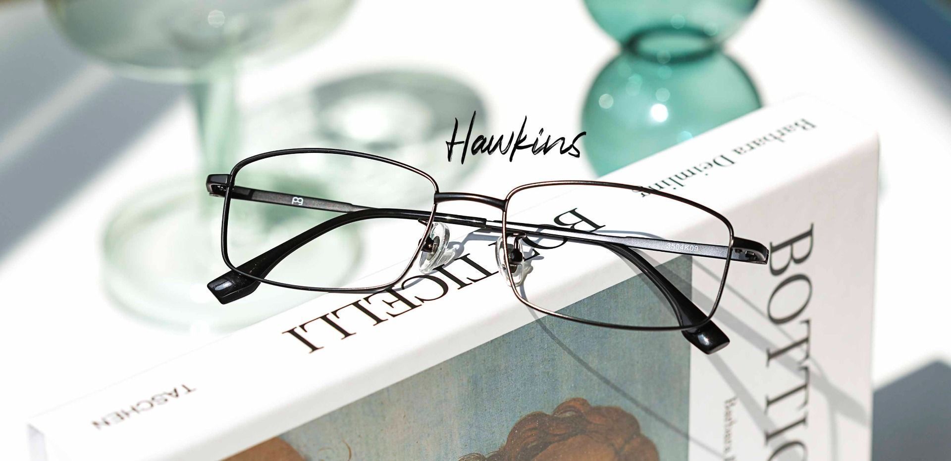 Hawkins Rectangle Prescription Glasses - Black