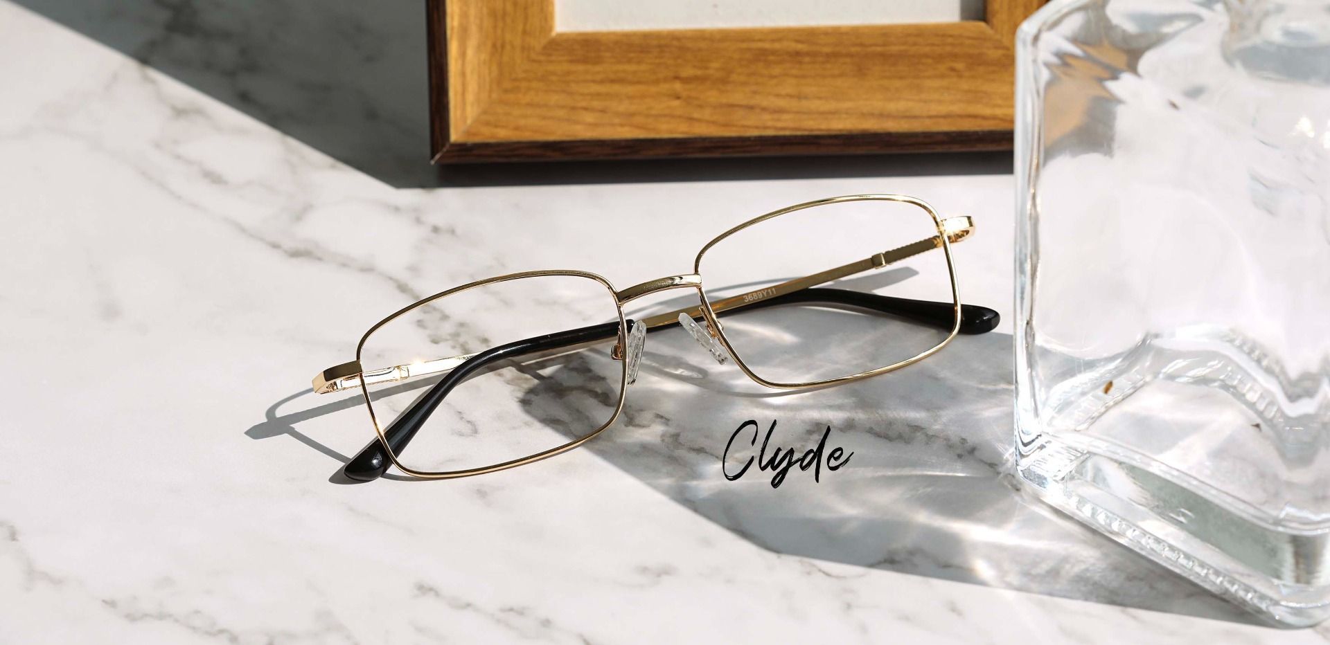 Clyde Rectangle Lined Bifocal Glasses - Gold
