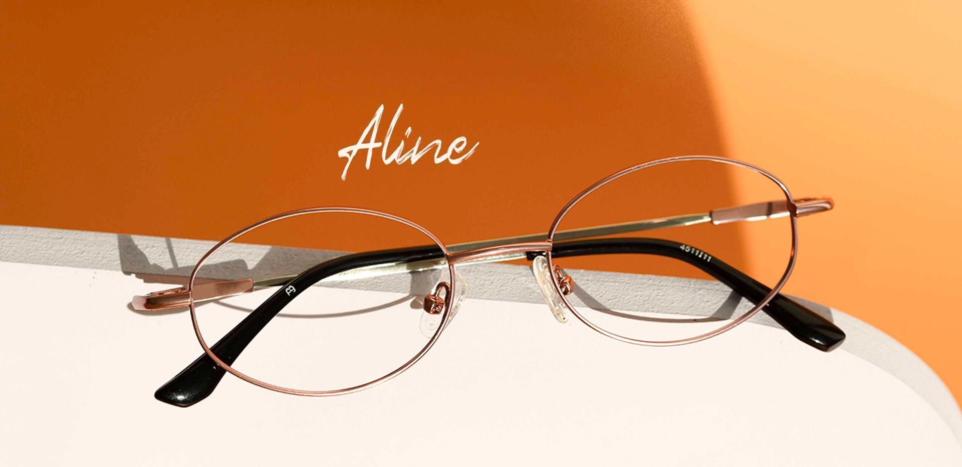 Aline Oval Prescription Glasses - Rose Gold