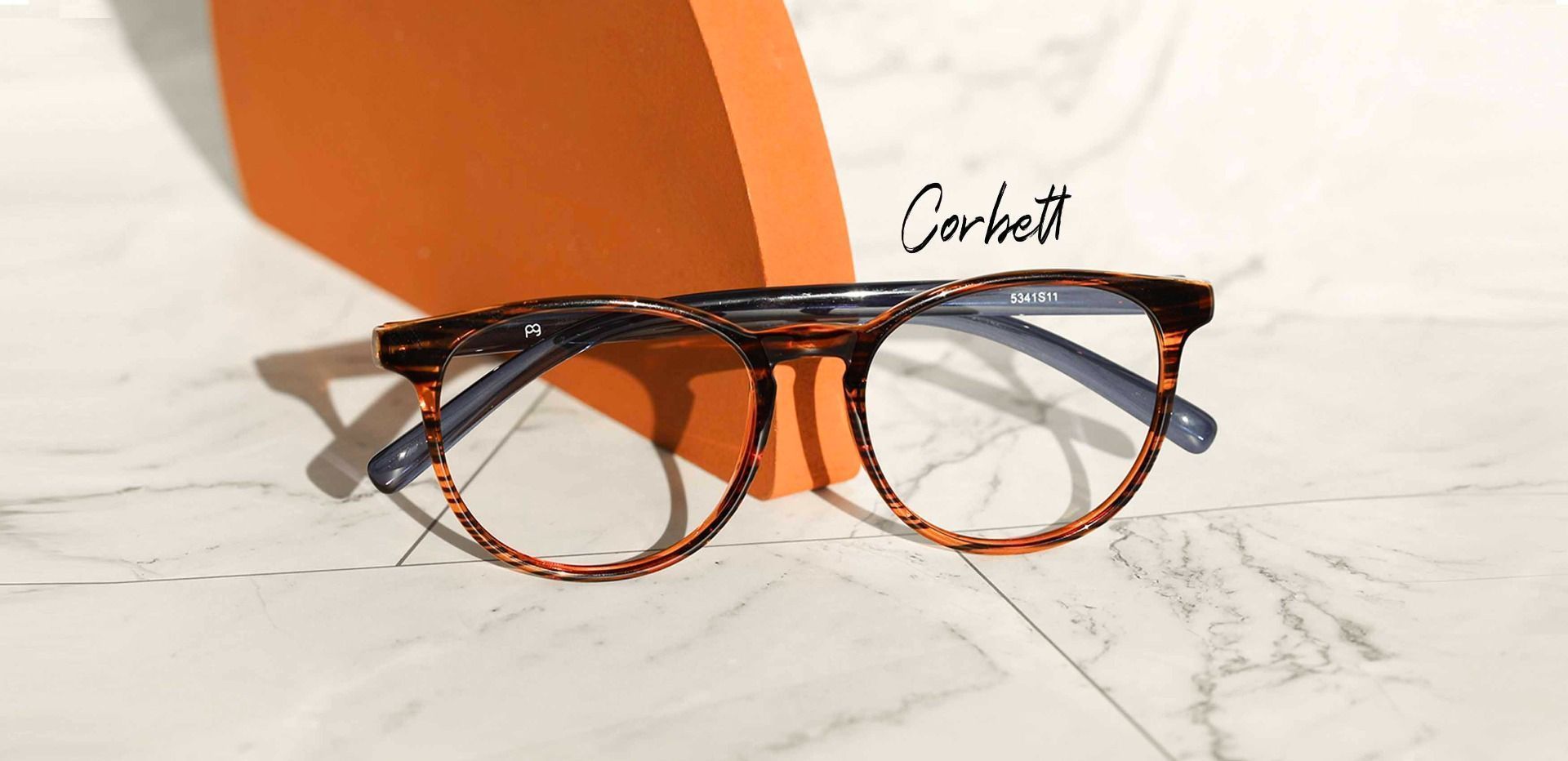 Corbett Oval Prescription Glasses - Striped