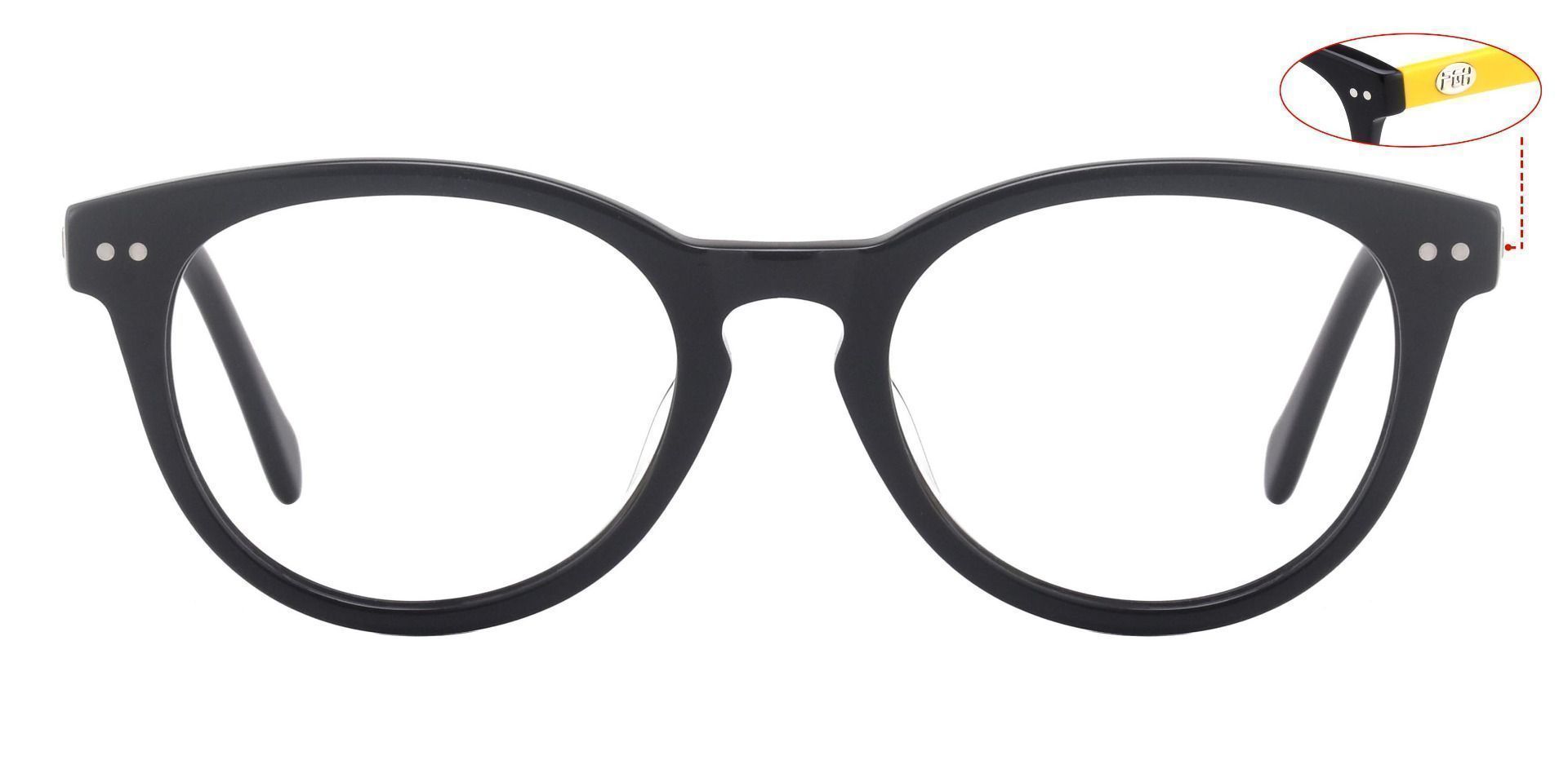 Forbes Oval Blue Light Blocking Glasses - The Frame Is Black And Gold