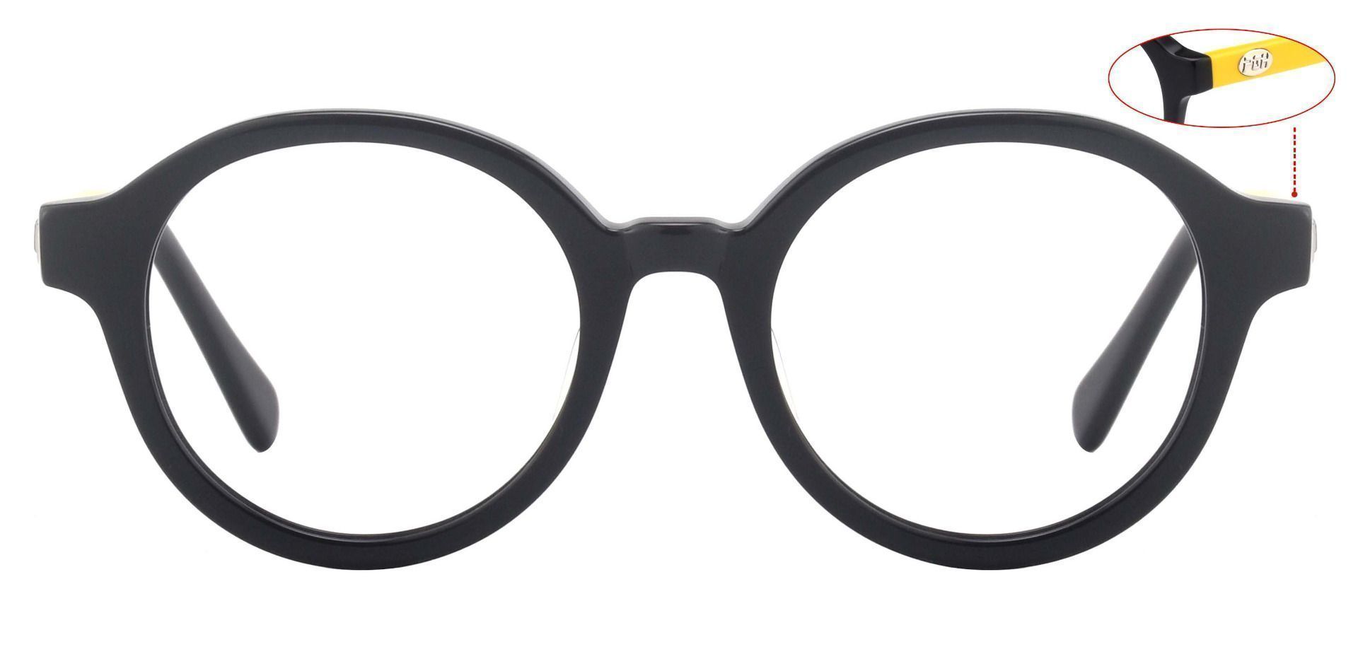 Champ Round Non-Rx Glasses - The Frame Is Black And Gold