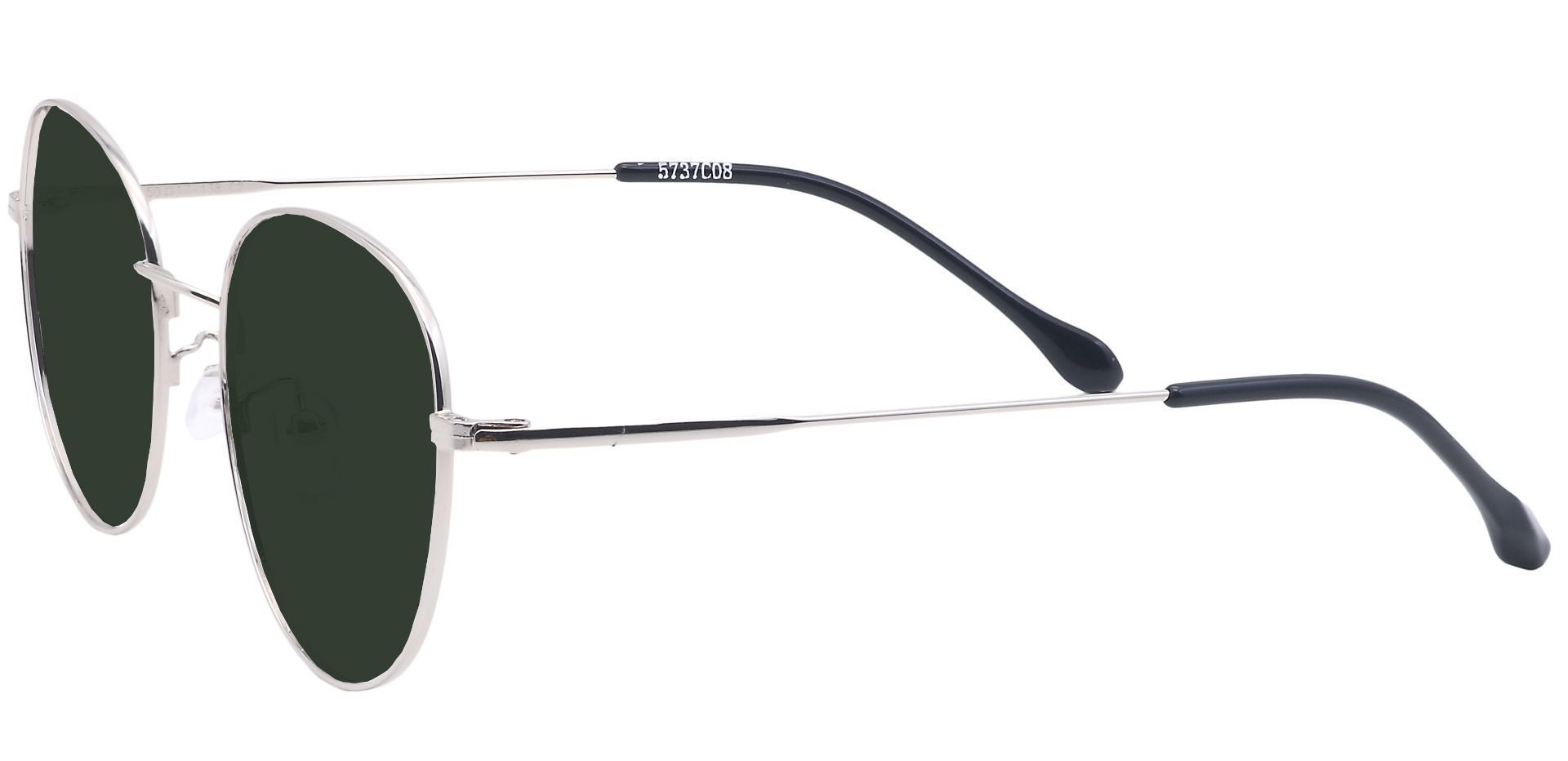 Miller Oval Prescription Sunglasses - Gray Frame With Green Lenses