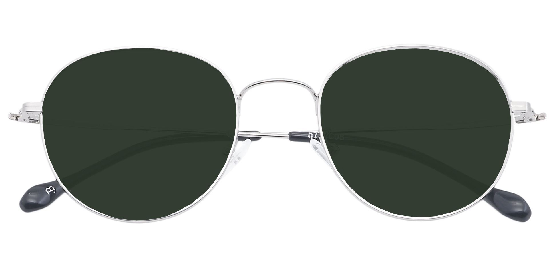 Miller Oval Non-Rx Sunglasses - Gray Frame With Green Lenses