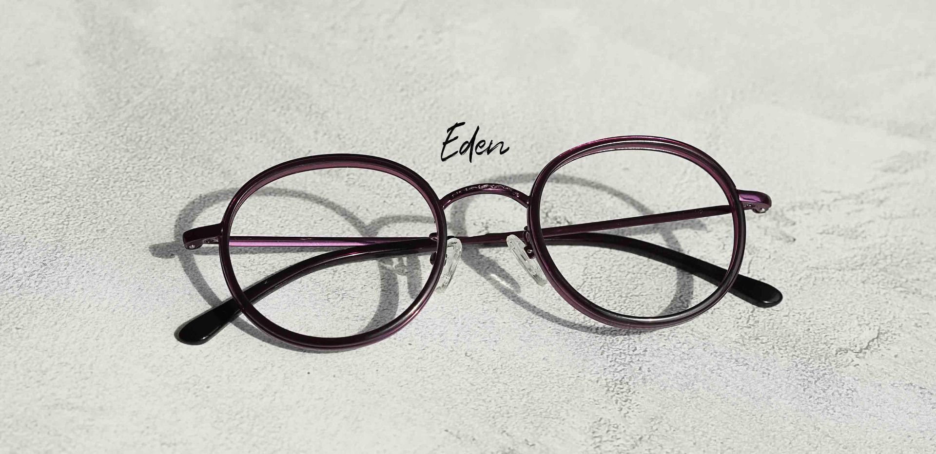 Eden Round Non-Rx Glasses - Purple