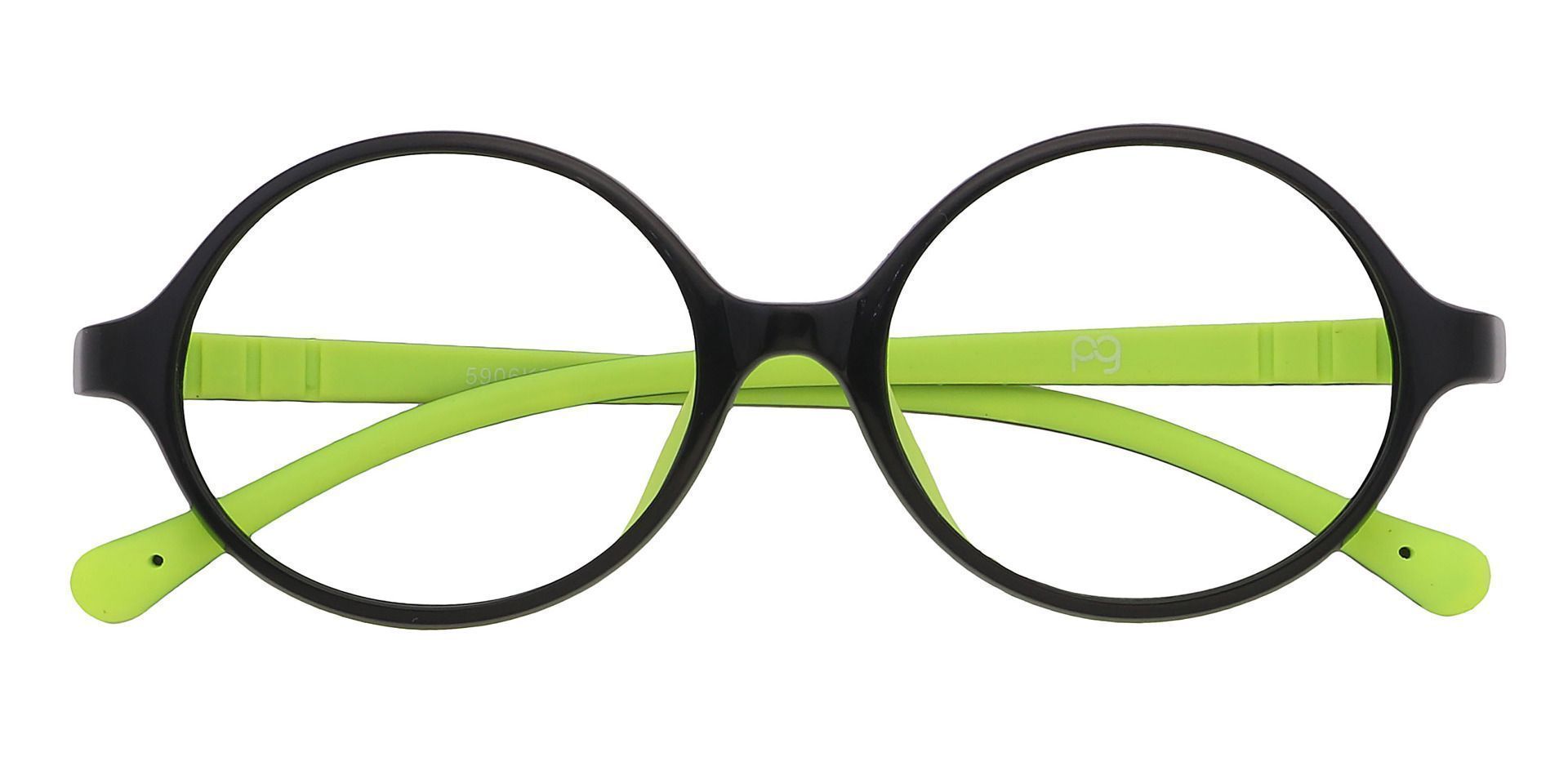 Dagwood Round Eyeglasses Frame - Black / Lime Green