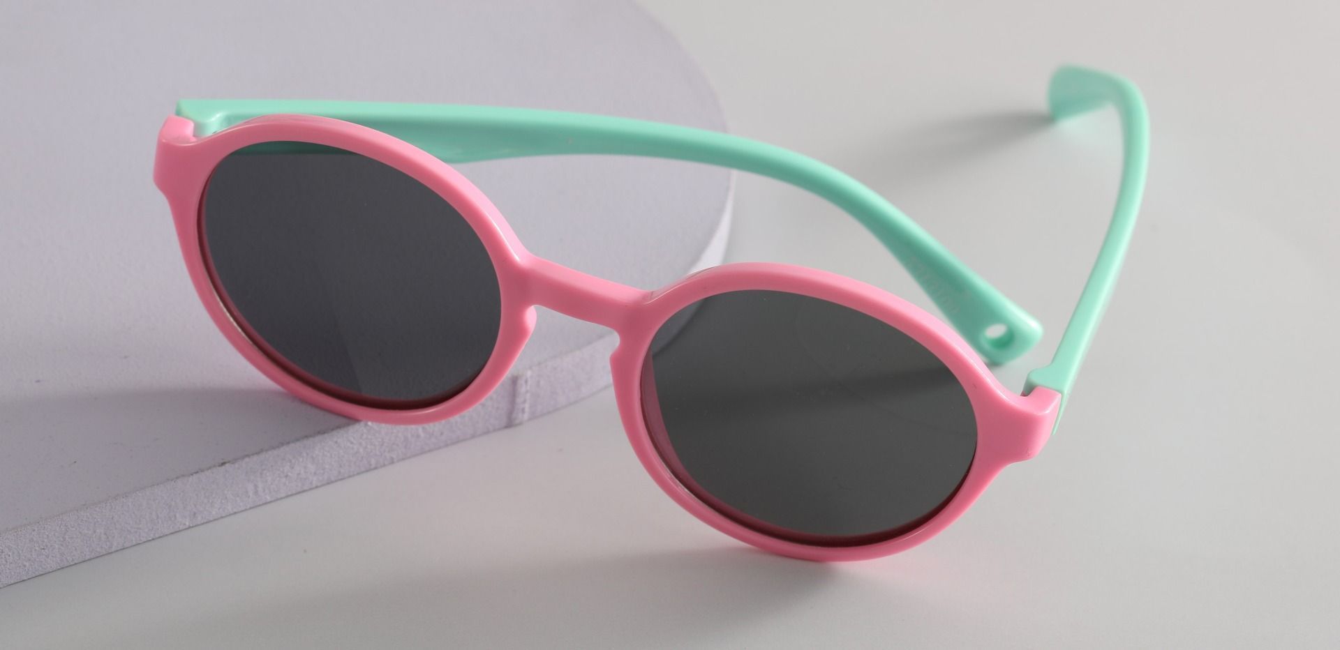 Cotton Candy Round Single Vision Sunglasses - Pink Frame With Gray Lenses