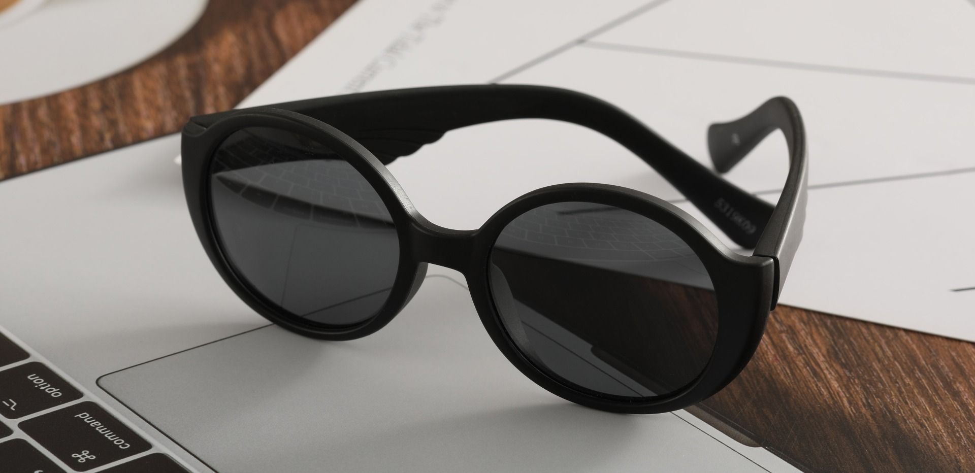 Raven Round Non-Rx Sunglasses - Black Frame With Gray Lenses