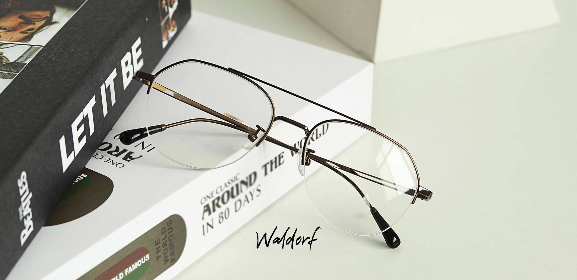 Waldorf Aviator Non-Rx Glasses - Brown