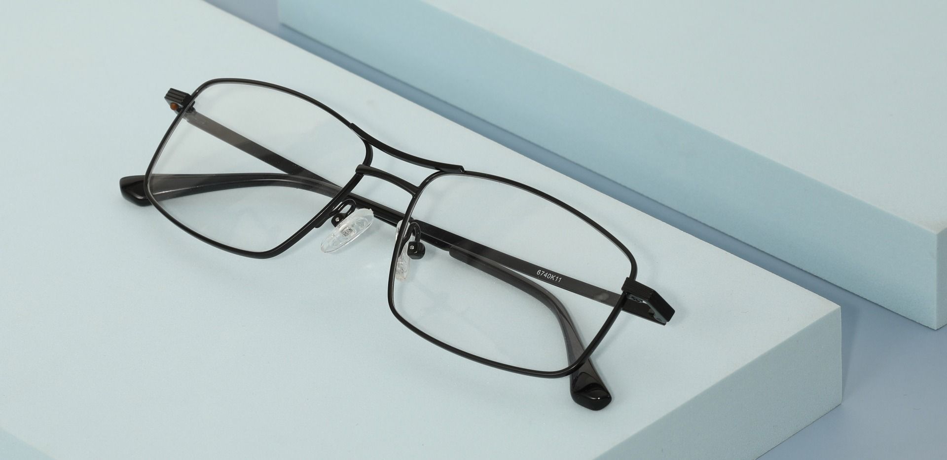 Cyril Aviator Eyeglasses Frame - Black