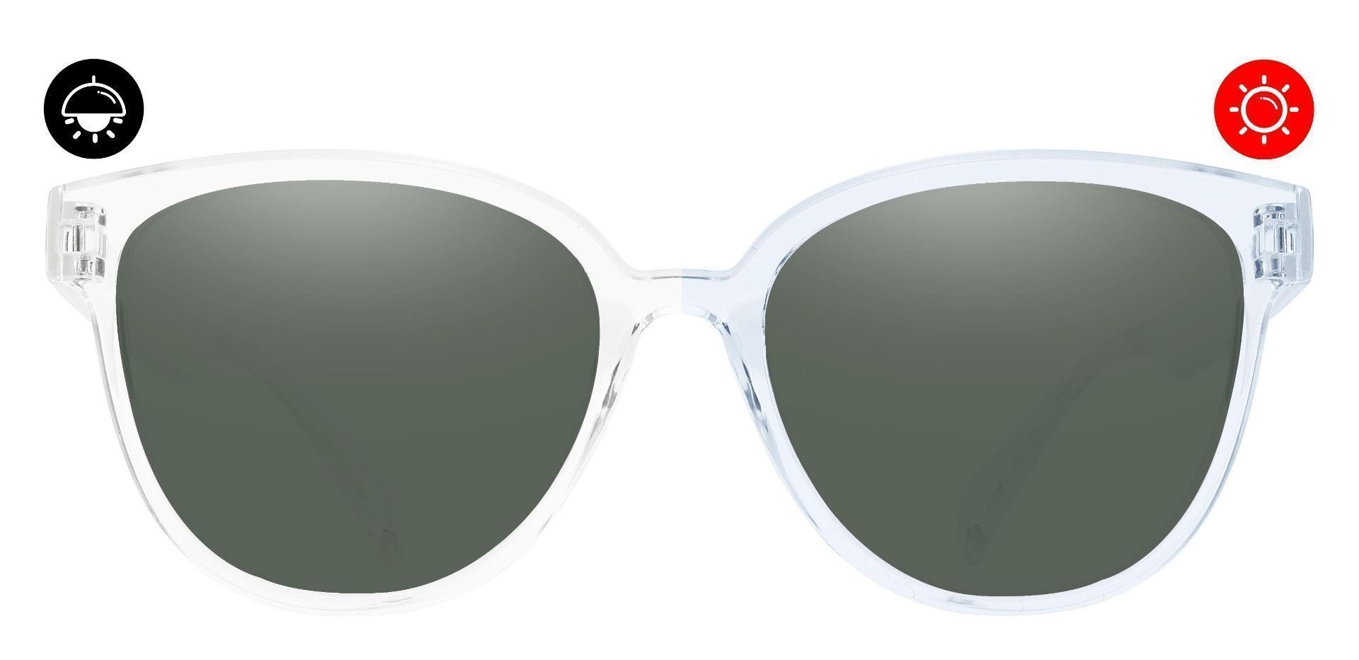 Maddock Square Non-Rx Sunglasses - Blue Frame With Green Lenses