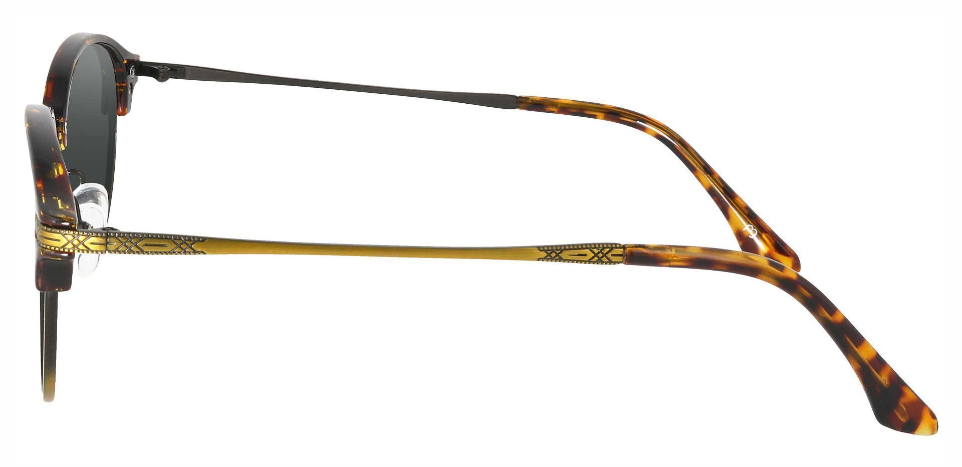 Akron Browline Prescription Sunglasses - Tortoise Frame With Gray Lenses