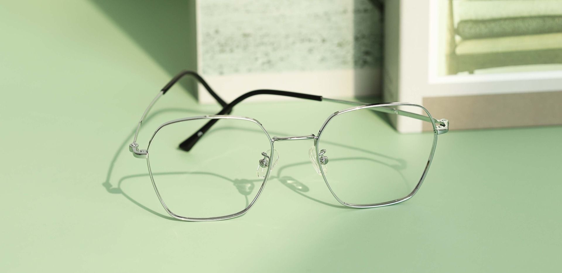 Calvin Geometric Prescription Glasses - Silver