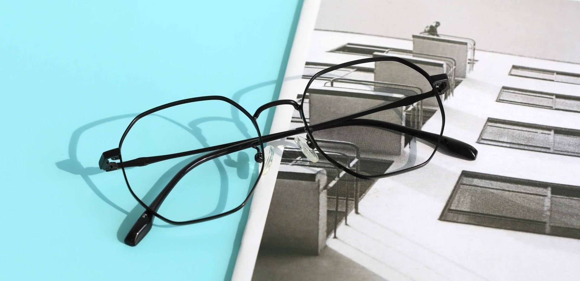 Cowan Geometric Eyeglasses Frame - Black