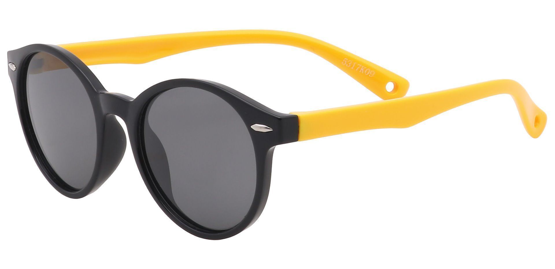 Harris Round Single Vision Sunglasses - Black Frame With Gray Lenses