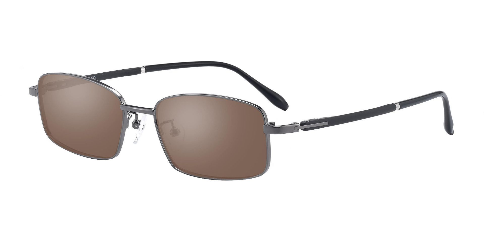 Press Rectangle Lined Bifocal Sunglasses - Gray Frame With Brown Lenses ...
