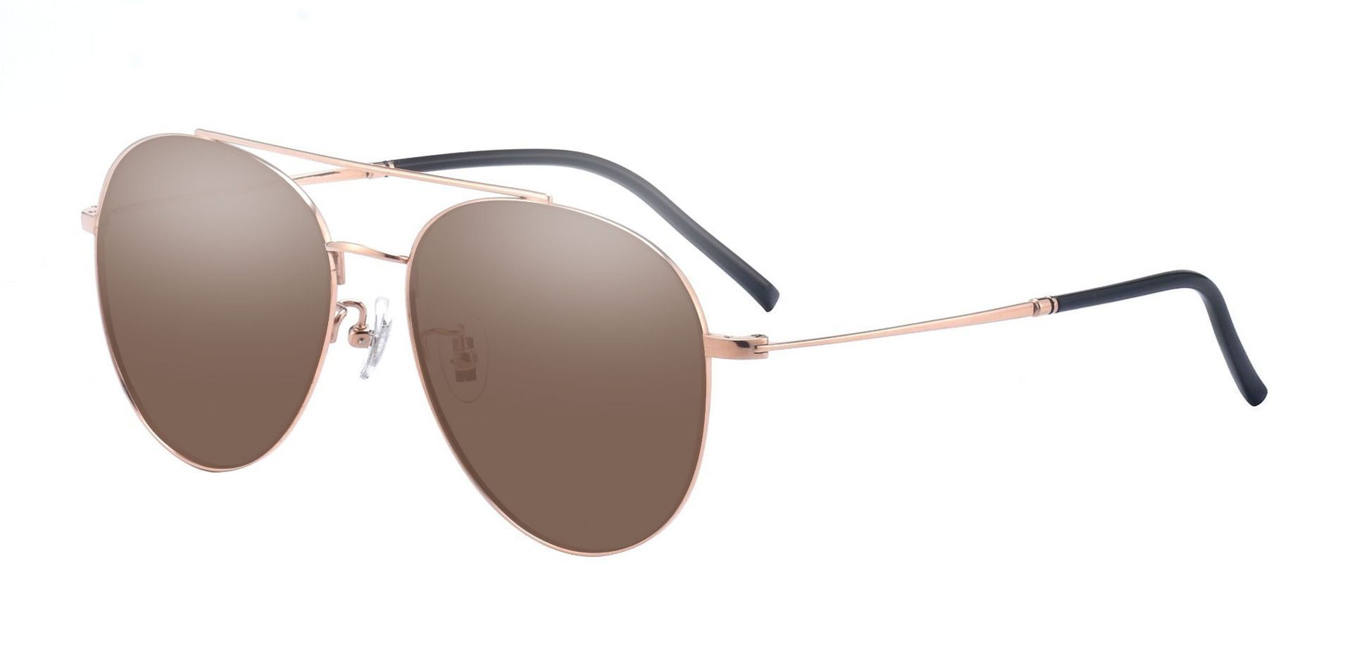 Laredo Aviator Progressive Sunglasses Rose Gold Frame With Brown