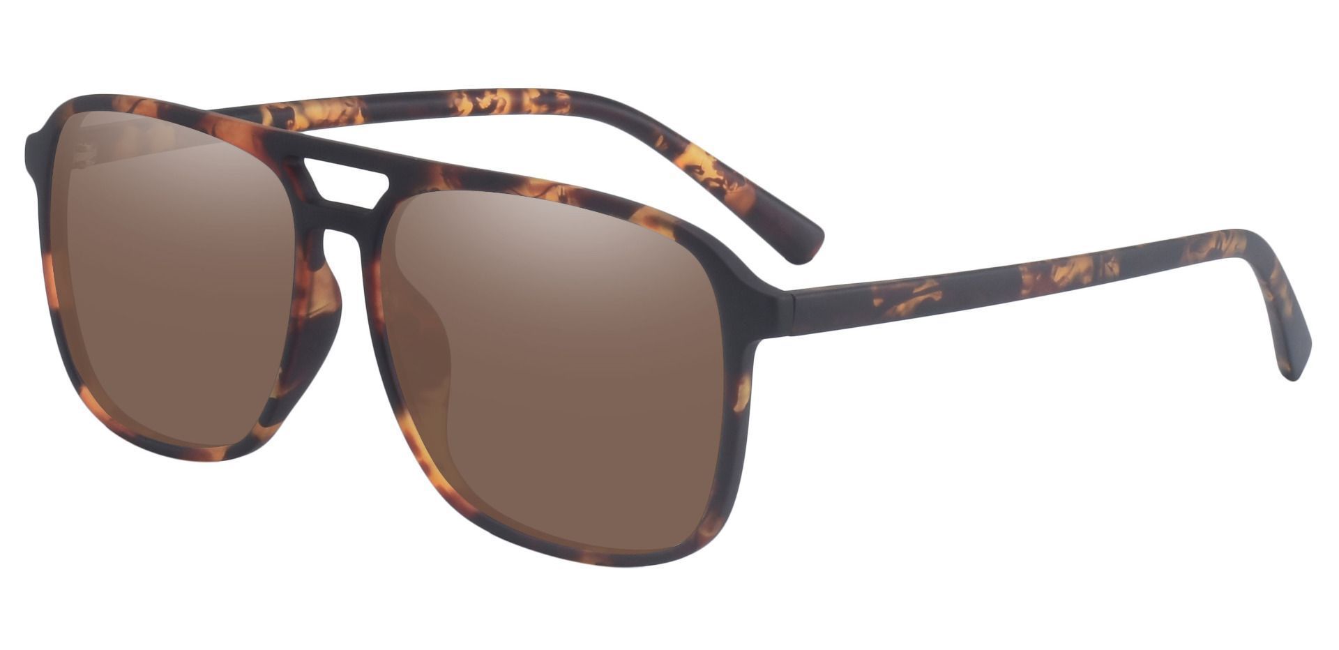 Edward Aviator Prescription Sunglasses - Tortoise Frame With Brown Lenses