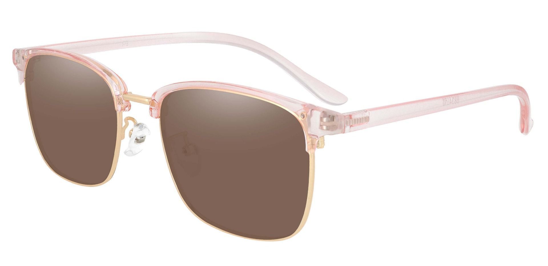 Simcoe Browline Prescription Sunglasses - Pink Frame With Brown Lenses