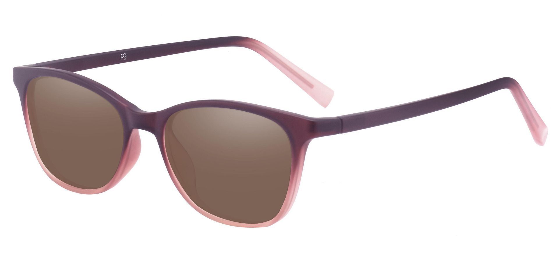 Sasha Classic Square Prescription Sunglasses - Red Frame With Brown Lenses