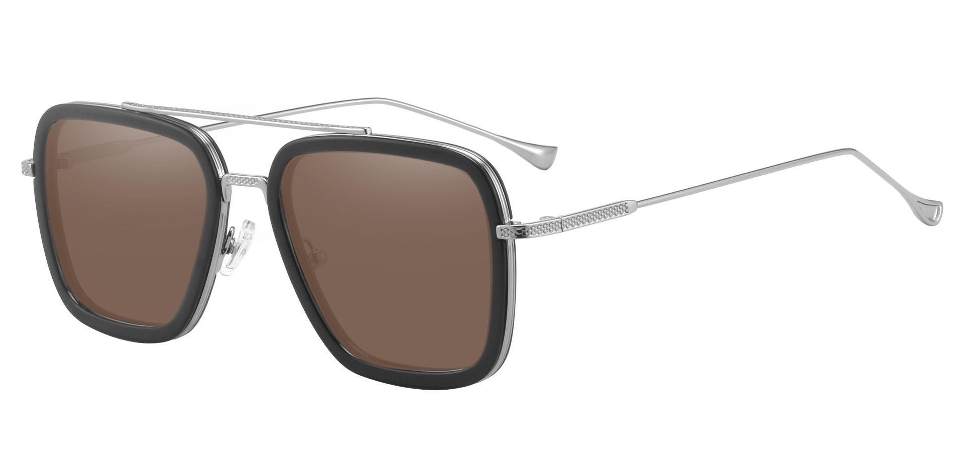 Cruz Aviator Lined Bifocal Sunglasses - Black Frame With Brown Lenses