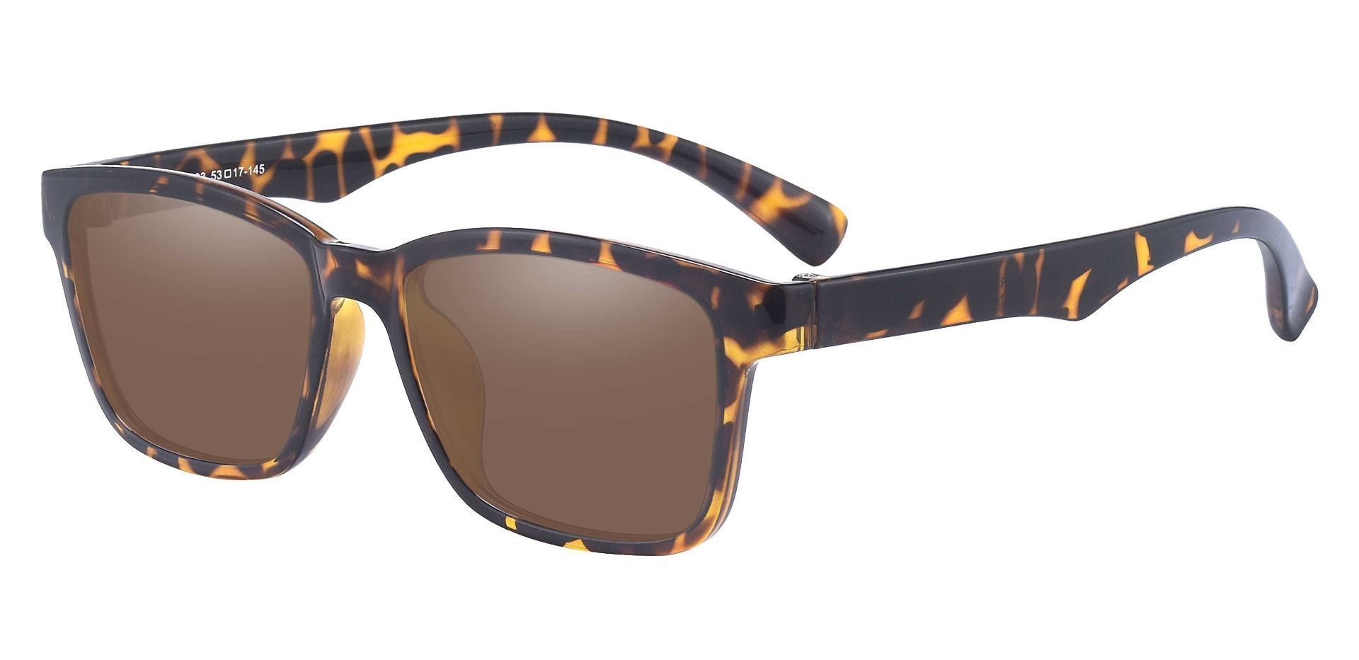 Hoover Rectangle Prescription Sunglasses - Tortoise Frame With Brown Lenses