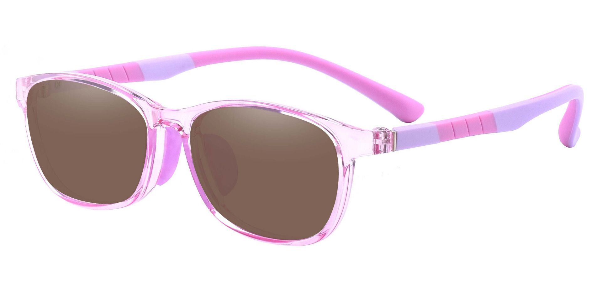 Cosmo Rectangle Prescription Sunglasses - Purple Frame With Brown Lenses