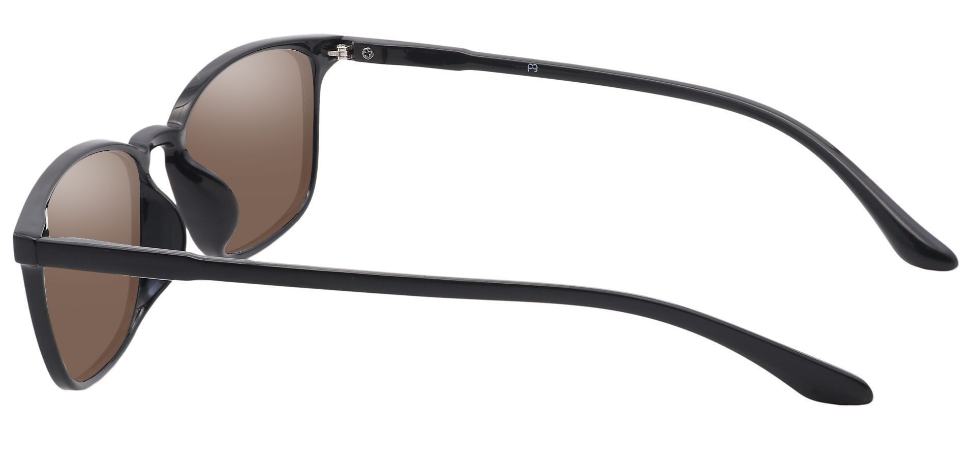Cabo Oval Prescription Sunglasses -  Black Frame With Brown Lenses