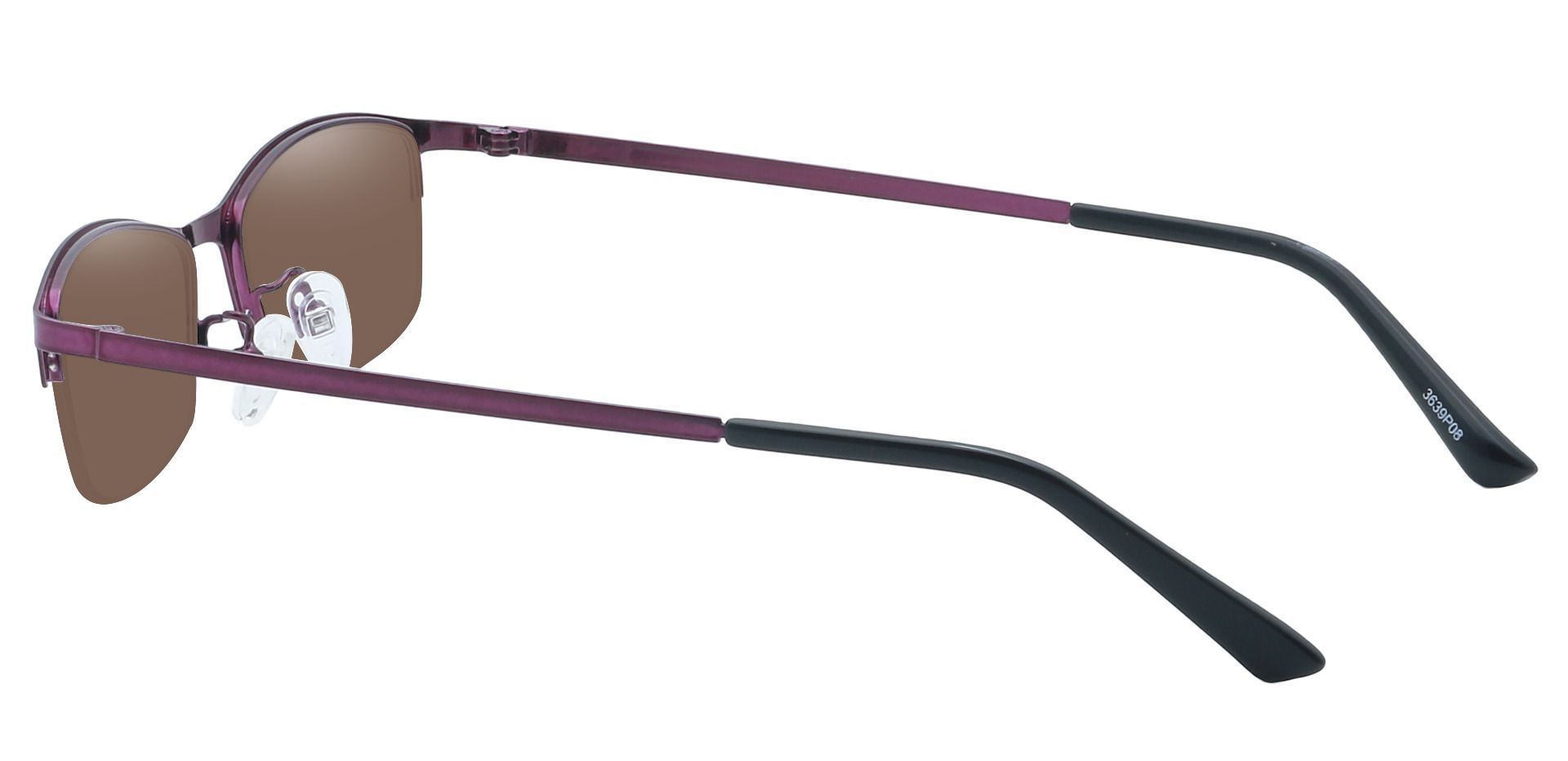 Eliza Rectangle Non-Rx Sunglasses -  Purple Frame With Brown Lenses