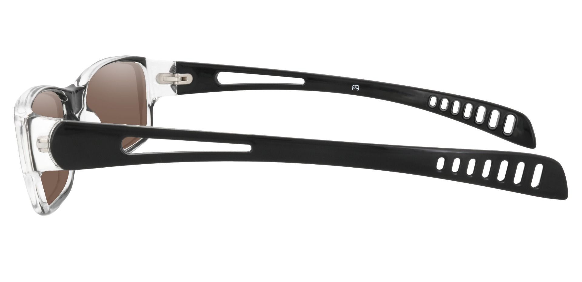 Mercury Rectangle Prescription Sunglasses - Black Frame With Brown Lenses