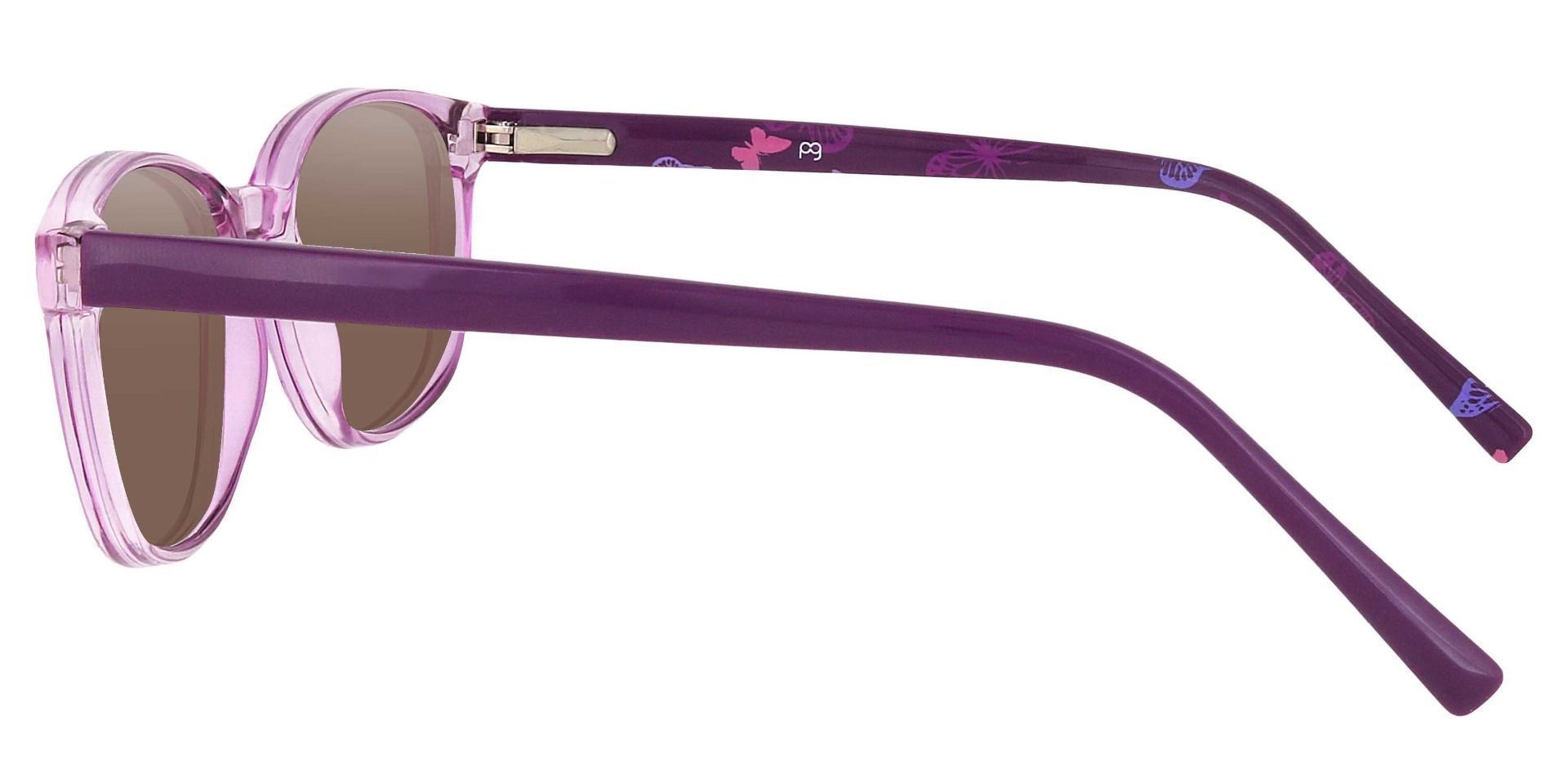 Branson Rectangle Prescription Sunglasses - Purple Frame With Brown Lenses
