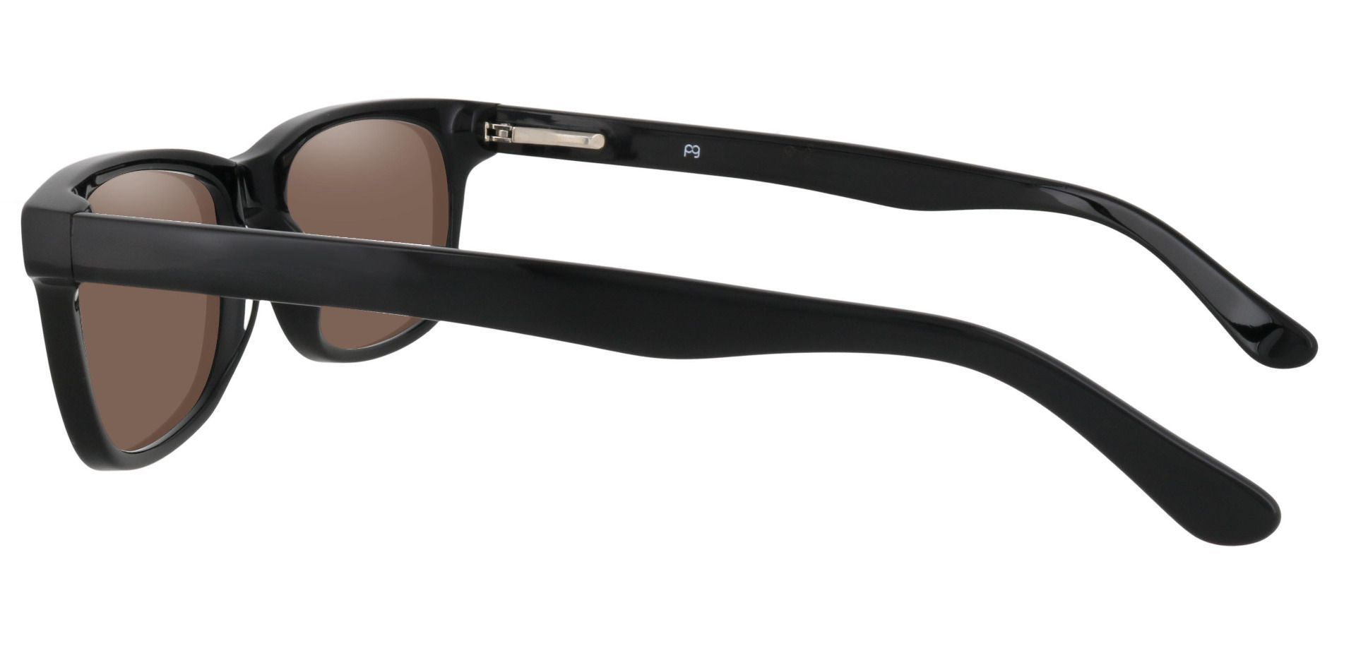 Hendrix Rectangle Non-Rx Sunglasses - Black Frame With Brown Lenses