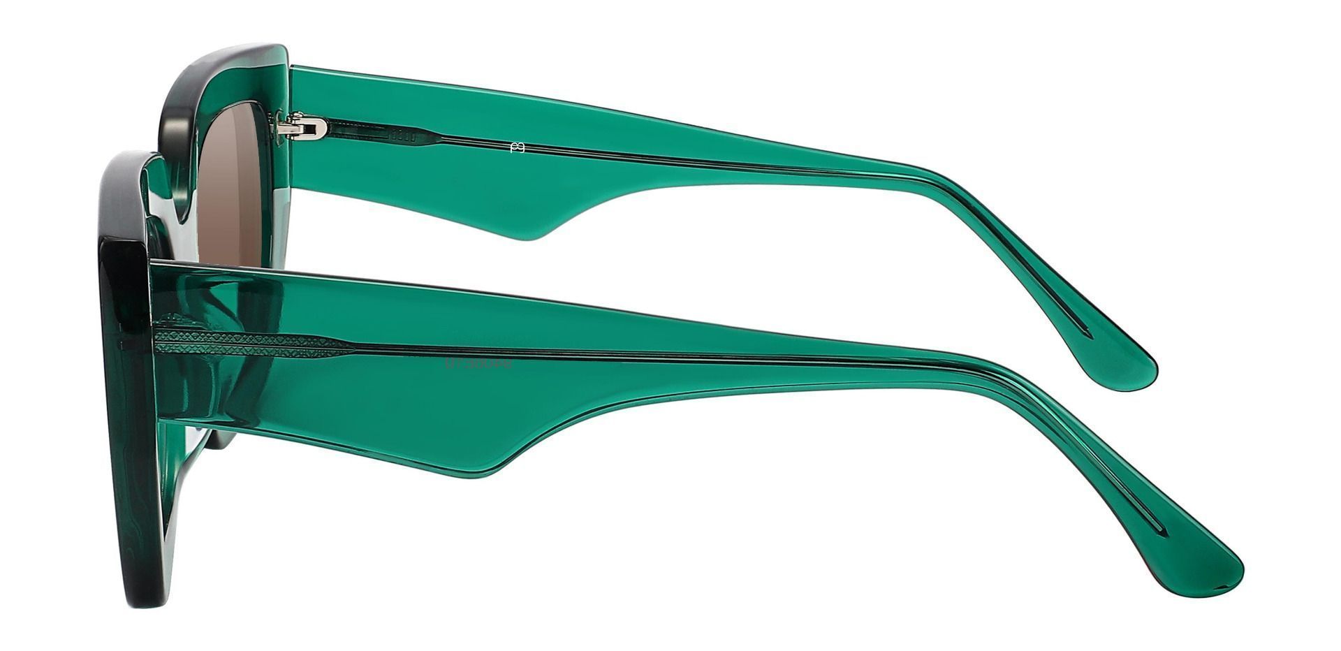 Moses Geometric Reading Sunglasses - Green Frame With Brown Lenses